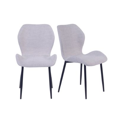 An Image of Aren Set of 2 Grey Boucle Dining Chairs Grey