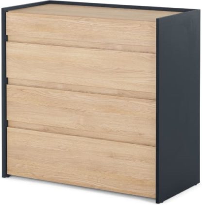 An Image of Stu Chest of Drawers, Oak Effect & Ocean Blue