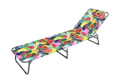 An Image of Argos Home Metal Foldable Sun Lounger - Ipanema Fruit