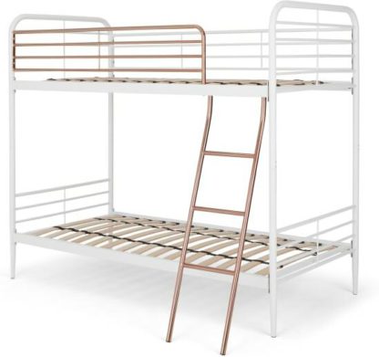 28ebbcc965261608c696c7722b860e1bf3117c0c95511782846b0422d6c430c8.jpg An Image of Alana Metal Bunk Bed, White and Copper
