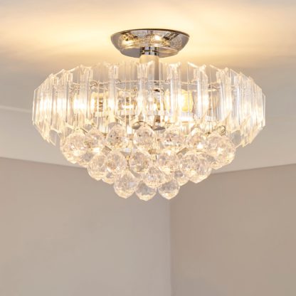 An Image of Venetian 2 Light Jewel Chrome Ceiling Fitting Silver