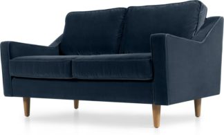 An Image of Dallas 2 Seater Sofa, Navy Cotton Velvet