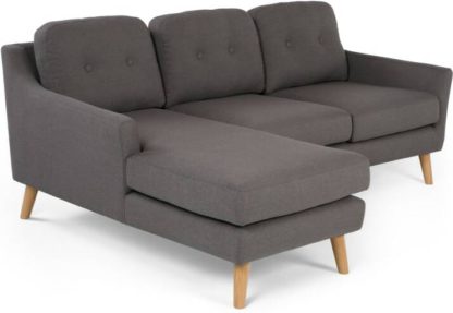 An Image of Rufus Left Hand Facing Chaise End Corner Sofa, Rhino Grey