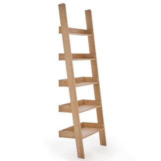 An Image of Fulton Oak Effect Ladder Bookcase Brown