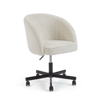 An Image of Habitat Sonny Fabric Office Chair - Black & White