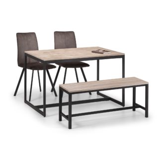 An Image of Tribeca Dining Table, Bench & 2 Monroe Chairs Black