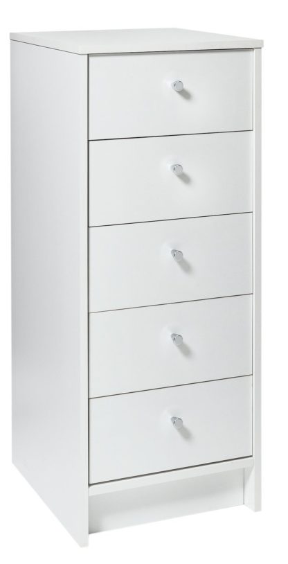 An Image of Habitat Malibu 5 Drawer Tallboy - White