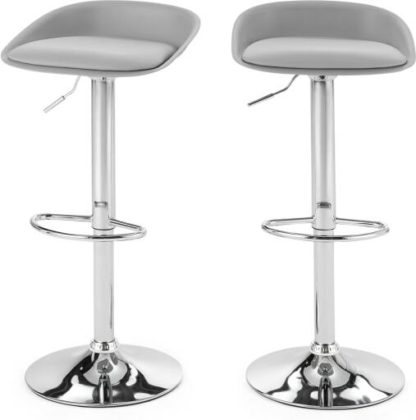 2d33c480b4a5e4f8db939d4e23e1ddbdcdf39fd680a6a082ebddf721e7a26961.jpg An Image of Set of 2 Kudo Adjustable Barstools, Grey