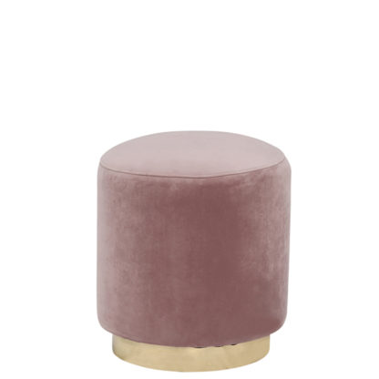 An Image of Small Velvet Stool Dusty Pink