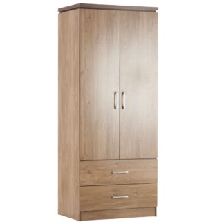 An Image of Charles 2 Door Wardrobe Natural