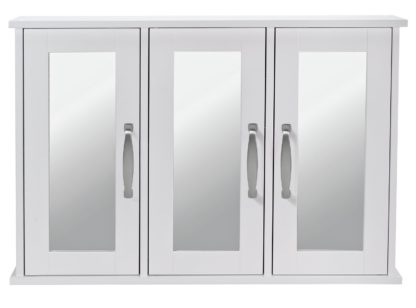 An Image of Argos Home Tongue & Groove Mirrored Cabinet - White