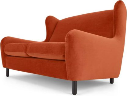 An Image of Rubens 2 Seater Sofa, Flame Orange Velvet
