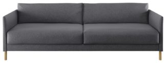 An Image of Habitat Hyde 3 Seater Fabric Sofa Bed - Charcoal