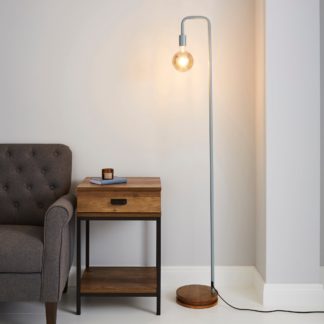 An Image of Berko Grey Floor Lamp Grey