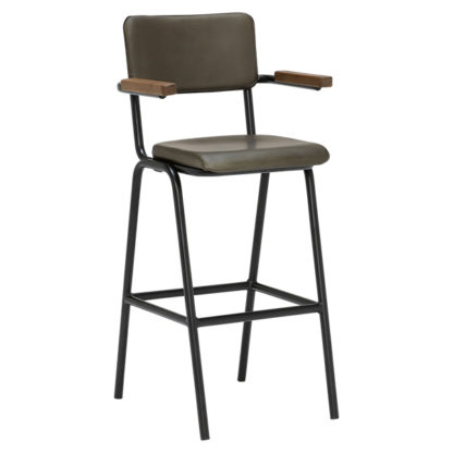 An Image of Twyford Leather Barstool with Arms