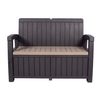 An Image of Faro 2 Seater Black Storage Bench Black