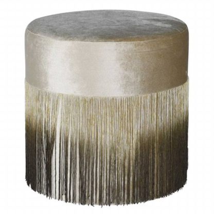An Image of Ombre Fringe Stool Beige and Brown
