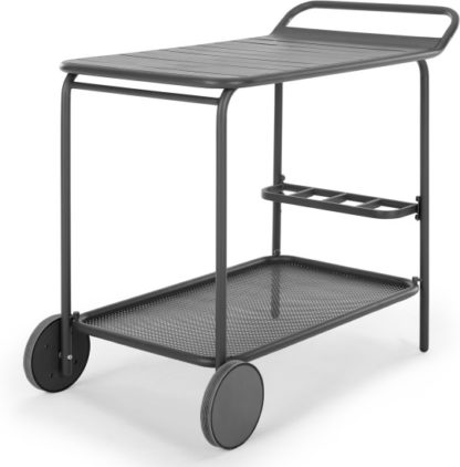 An Image of MADE Essentials Tice Garden Drinks Trolley, Grey