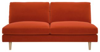 An Image of Habitat Teo 2 Seater Velvet Sofa - Orange