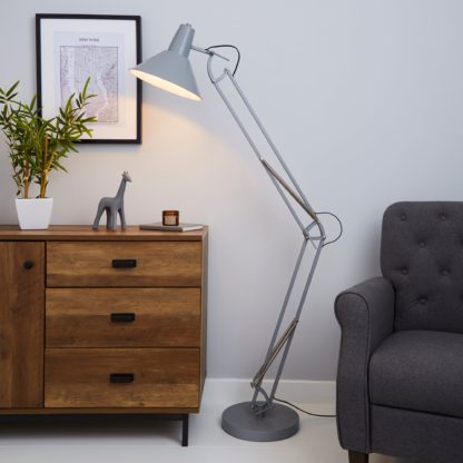 An Image of Carlton Grey Floor Lamp Grey