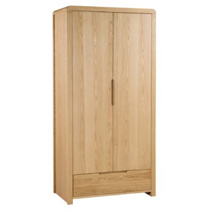 An Image of Curve 2 Door 1 Drawer Wardrobe Brown