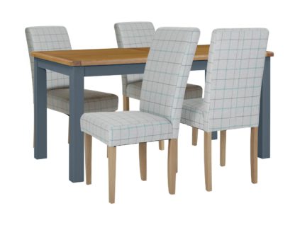 An Image of Habitat Kent Wood Veneer Dining Table & 4 Light Grey Chairs