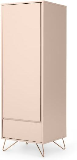 An Image of Elona Single Wardrobe, Dusk Pink & Copper