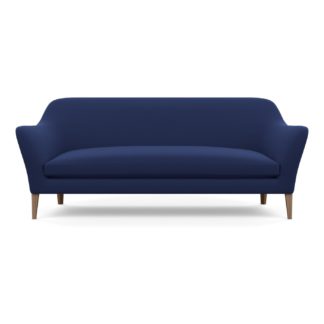 An Image of Wallis 4 Seater Sofa Melton Wool New Navy Walnut Feet