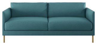 An Image of Habitat Hyde 3 Seater Fabric Sofa - Teal