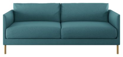 An Image of Habitat Hyde 3 Seater Fabric Sofa - Teal