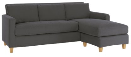 An Image of Habitat Chester 3 Seater Reversible Chaise Sofa - Charcoal