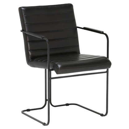 An Image of Baxter Dining Chair - Gloss Black Finish - 100% Leather or 100% Polyester Faux Velvet