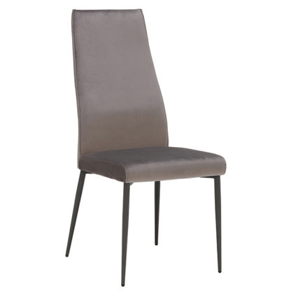 An Image of Martino Velvet Dining Chair Grey