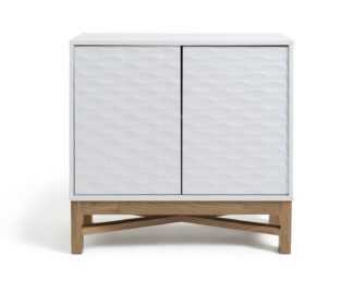 An Image of Habitat Zander Textured Small Sideboard -White/Oak Effect