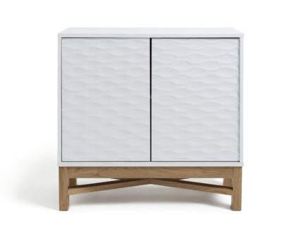 An Image of Habitat Zander Textured Small Sideboard -White/Oak Effect