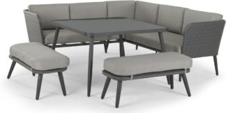 An Image of Sonora Corner Dining Set, Tonal Grey
