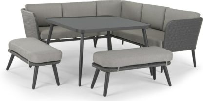433e90a4f413b51a485afbc67f329b03807d97736ec9469da50c37f4a431cfe3.jpg An Image of Sonora Corner Dining Set, Tonal Grey