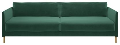 An Image of Habitat Hyde 3 Seater Fabric Sofa Bed - Green