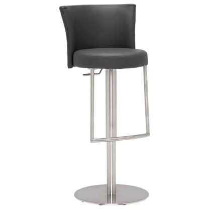 435b52d93ee57b7145d363833be45683173074aacdf199cd9e658b77a6b08682.jpg An Image of Simone Bar Stool Grey and Brushed Steel