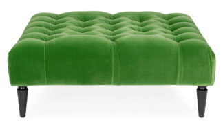 An Image of Balmoral Ottoman Varese Velvet Emerald Natural Feet