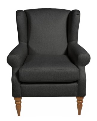 An Image of Habitat Bude Fabric Wingback Chair - Charcoal