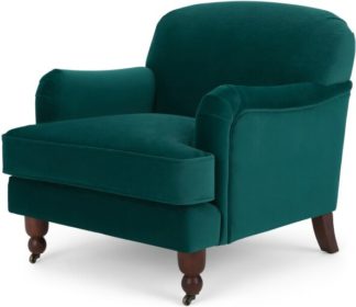 An Image of Orson Small Armchair, Velvet Seafoam Blue