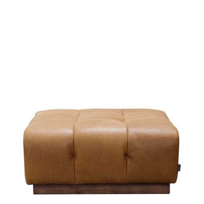 An Image of Whitman Large Leather Footstool Stock