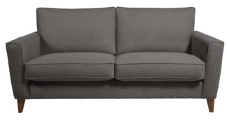 An Image of Habitat Aspen 3 Seater Fabric Sofa - Charcoal