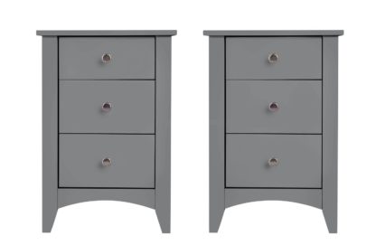 An Image of Habitat Minato 2 Bedside Tables Set - Grey