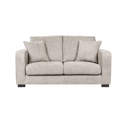 An Image of Carson Chunky Chenille 2 Seater Sofa Pebble