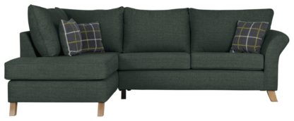 An Image of Argos Home Kayla Left Corner Fabric Sofa -Charcoal