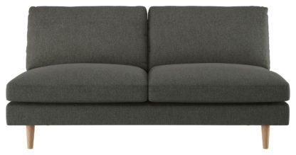 An Image of Habitat Teo 2 Seater Fabric Sofa - Charcoal