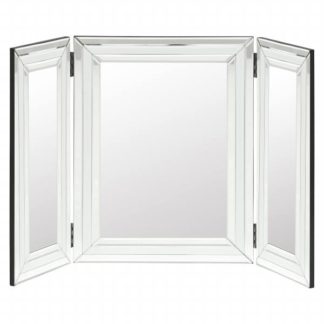 An Image of Krystal Vanity Mirror White Glass and Mirror