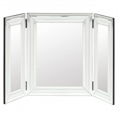 An Image of Krystal Vanity Mirror White Glass and Mirror